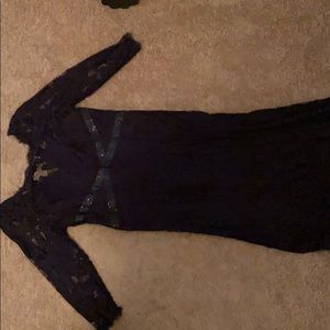 Long navy blue dress